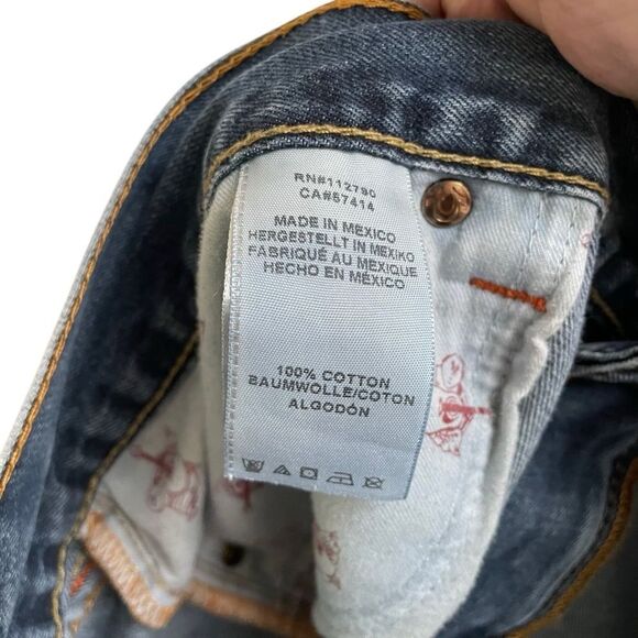 True Religion Skinny Old Multi Distressed Denim Jean Shorts Size 42 - Picture 4 of 7